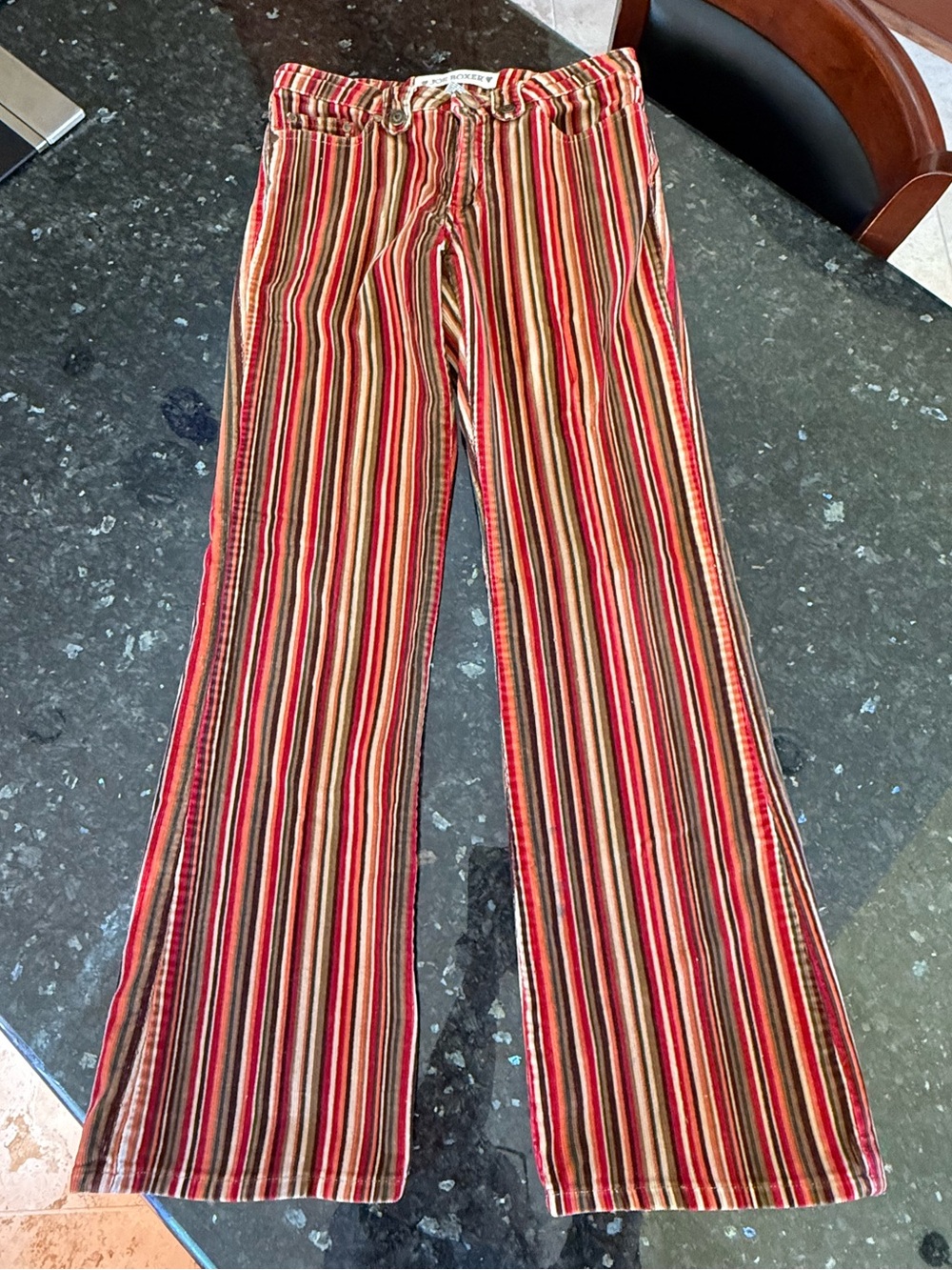 VTG Joe Boxer Striped Corduroy Cords Pants Size 7 Y2K Retro Low Rise Flare 30x32
